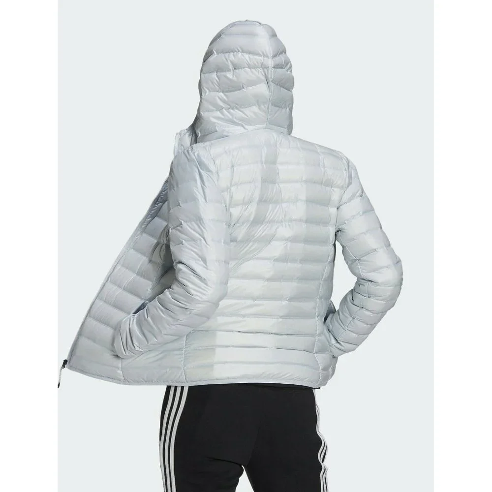 Adidas Jacket Womens XLarge Hooded Varilite‎ Blue Down Puffer Thermal Insulation